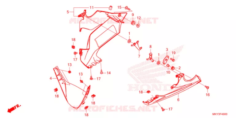 ONDER KAP  Honda MOTO 650 CBR 2021  CBR650RAM