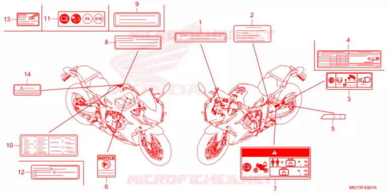 WAARSCHUWINGSLABEL  (CBR650RA) Honda MOTO 650 CBR 2021  CBR650RAM