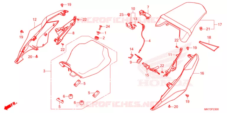 ZITTING/ACHTER KAP  Honda MOTO 650 CBR 2021  CBR650RAM