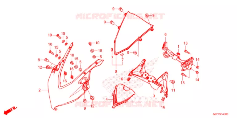 BOVEN KAP  Honda MOTO 650 CBR 2021  CBR650RAM