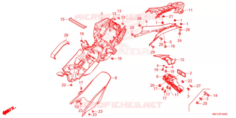 ACHTER STROOMLIJNKAP  Honda MOTO 650 CBR 2021  CBR650RAM