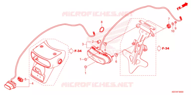 ACHTERLICHT/KENTEKEN LICHT   Honda MOTO 300 REBEL 2021  CMX300AM