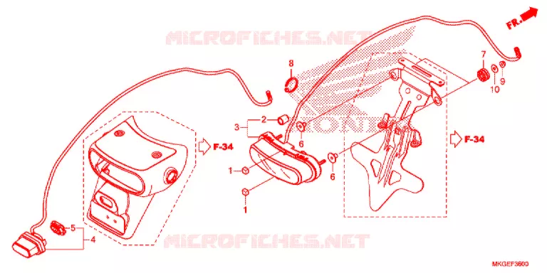 ACHTERLICHT/KENTEKEN LICHT   Honda MOTO 500 REBEL 2021  CMX500AM