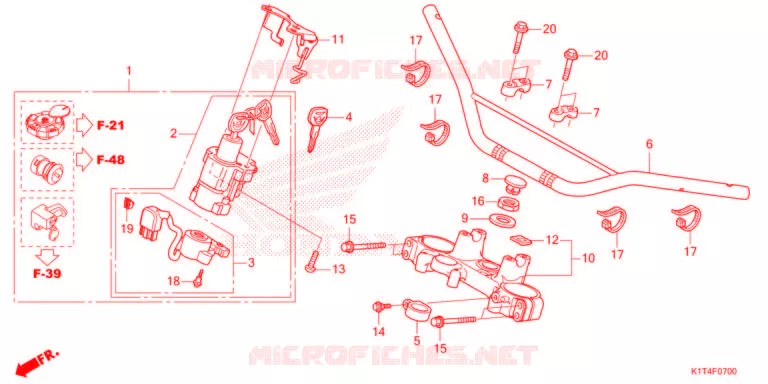 HENDEL PIJP/BOVENSTE BRUG  (CRF300L/LA) Honda MOTO 300 CRF 2021  CRF300LAM