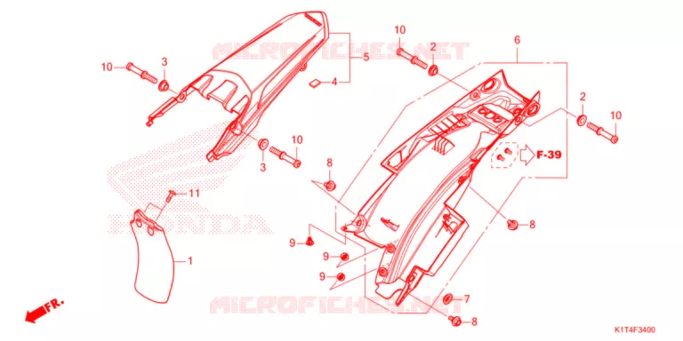 ACHTER STROOMLIJNKAP  Honda MOTO 300 CRF 2021  CRF300LRM