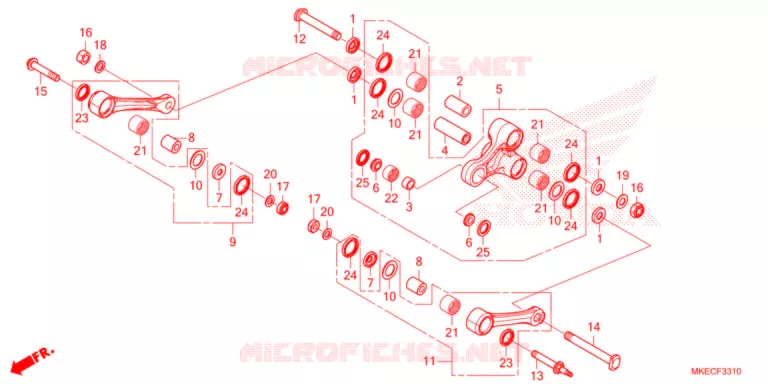 ACHTER KUSSEN ARM Honda MOTO 450 CRF 2021  CRF450RWEM