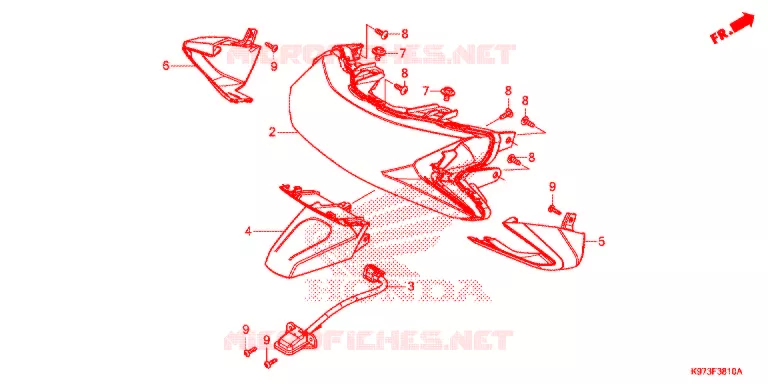 ACHTERSPATBORD  Honda SCOOTER 150 PCX 2020  WW150AL
