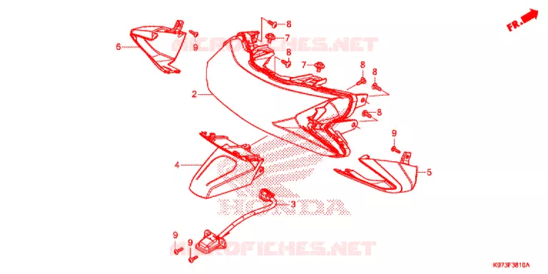 ACHTERSPATBORD  Honda SCOOTER 150 PCX 2020  WW150AL