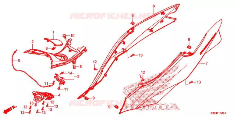 CHASSIS AFDEKKING  Honda SCOOTER 150 PCX 2017  WW150H