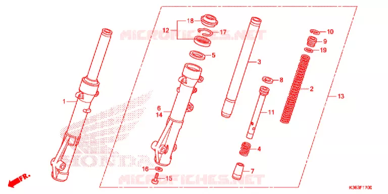 VOOR VORK  Honda SCOOTER 150 PCX 2016  WW150H