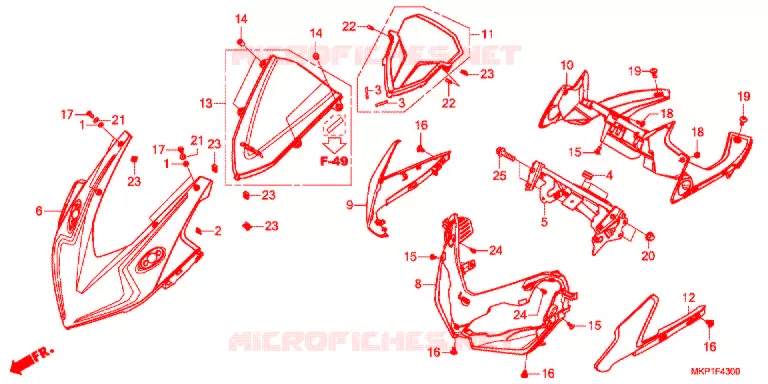 BOVEN KAP  Honda MOTO 400 CBR 2021  CBR400RAM_J