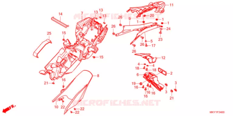 ACHTER STROOMLIJNKAP  Honda MOTO 650 CBR 2021  CBR650RAM