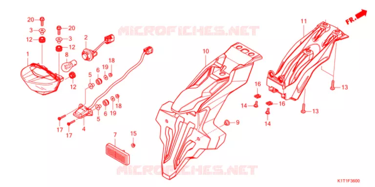 ACHTERLICHT/KENTEKEN LICHT   Honda MOTO 250 CRF 2022  CRF250LAM
