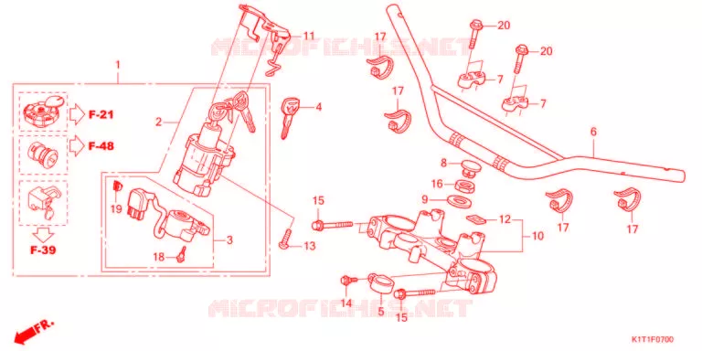 HENDEL PIJP/BOVENSTE BRUG  (CRF250LA/LDA) Honda MOTO 250 CRF 2022  CRF250LAM
