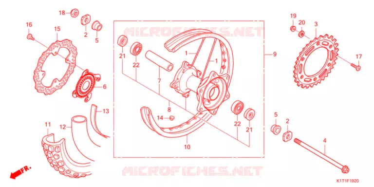 ACHTER WIEL  Honda MOTO 250 CRF 2021  CRF250LRDM