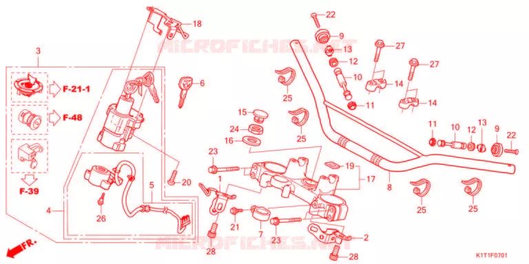 HENDEL PIJP/BOVENSTE BRUG  (CRF250LRA/LRD) Honda MOTO 250 CRF 2021  CRF250LRDM