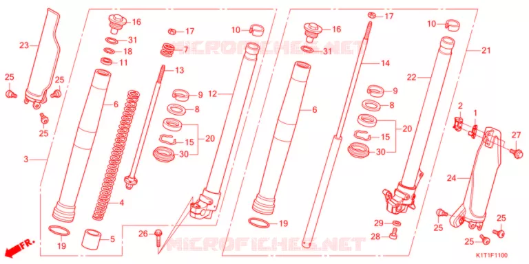 VOOR VORK  Honda MOTO 250 CRF 2022  CRF250LRDM