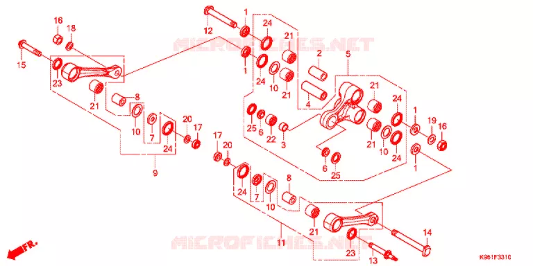 ACHTER KUSSEN ARM Honda MOTO 250 CRF 2021  CRF250RL