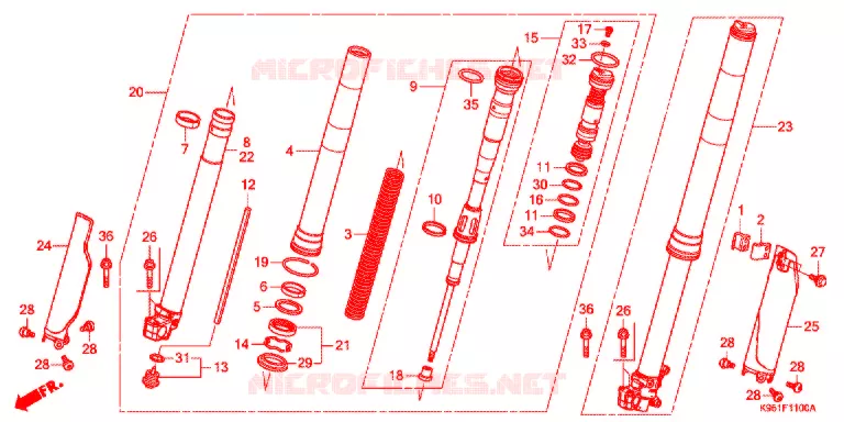 VOOR VORK  Honda MOTO 250 CRF 2020  CRF250RL