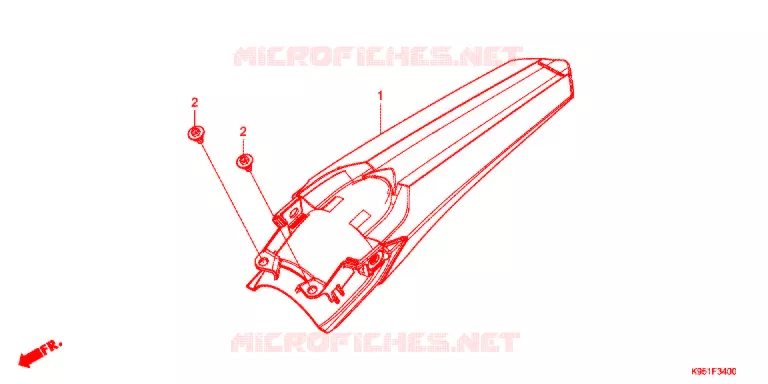 ACHTER STROOMLIJNKAP Honda MOTO 250 CRF 2021  CRF250RXL