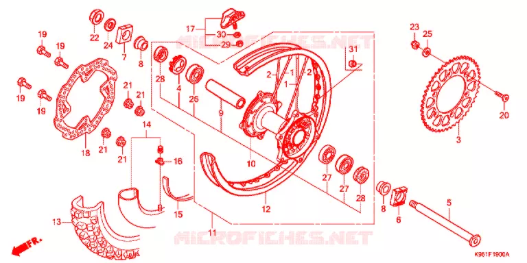 ACHTER WIEL Honda MOTO 250 CRF 2021  CRF250RXL