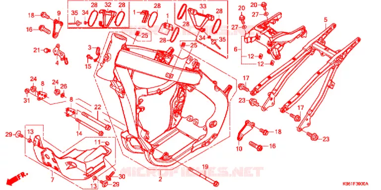 FRAME CHASSIS Honda MOTO 250 CRF 2021  CRF250RXL