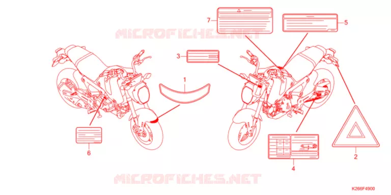 WAARSCHUWINGSLABEL   Honda MOTO 125 GROM 2021  MSX125AM