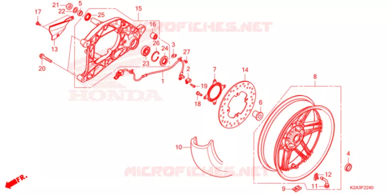 ACHTER WIEL/ZWAAI-ARM  Honda SCOOTER 250 FORZA 2021  NSS250AM