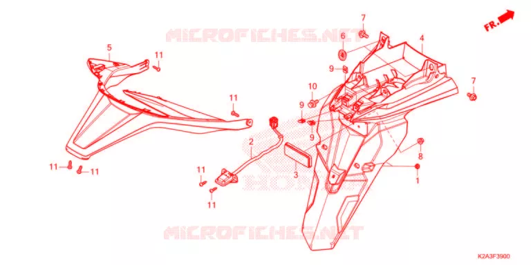 ACHTER STROOMLIJNKAP  Honda SCOOTER 250 FORZA 2022  NSS250AM