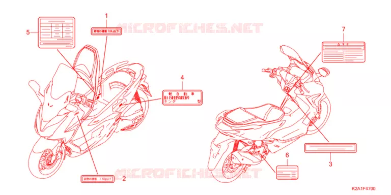 WAARSCHUWINGSLABEL   Honda SCOOTER 250 FORZA 2022  NSS250AM