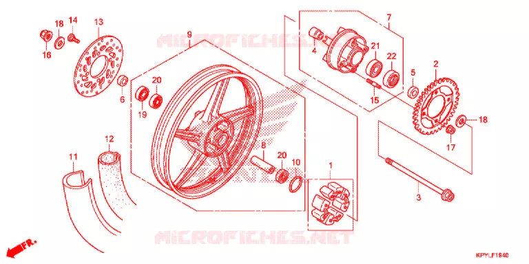 ACHTER WIEL (CFT125MRCL/MRCM) Honda MOTO 125 XRM 2021  CFT125MRCM