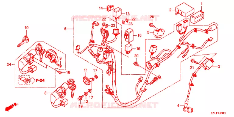BEDRADINGSBUNDEL  (NSC110C/S) Honda SCOOTER 110 SPACY 2014  NSC110CC