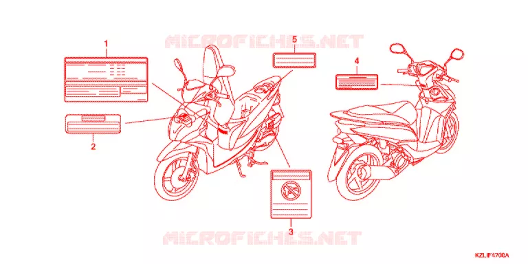 WAARSCHUWINGSLABEL   Honda SCOOTER 110 SPACY 2013  NSC110CC