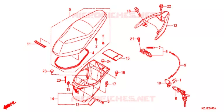 ZITTING/BAGAGEBOX  Honda SCOOTER 110 SPACY 2018  NSC110CC