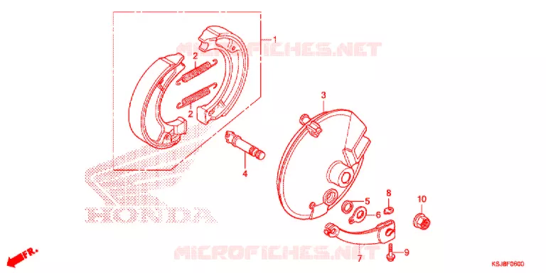 VOOR REM PANEEL  Honda MOTO 100 CRF 2012  CRF100FC
