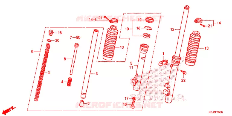 VOOR VORK  Honda MOTO 100 CRF 2012  CRF100FC