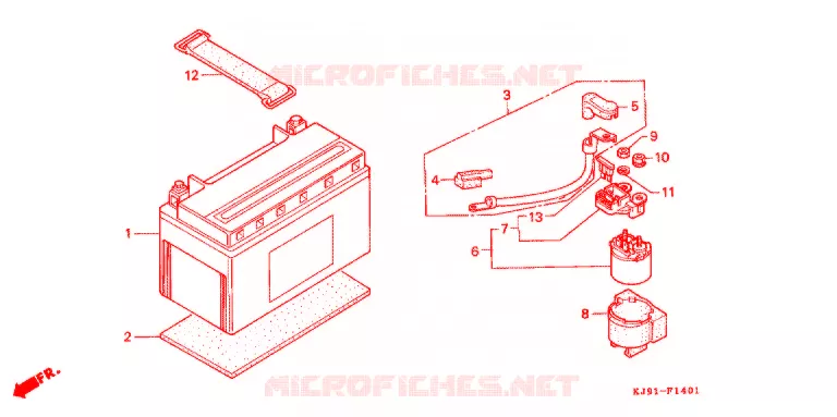 ACCU  (CH125H/N/P/R) Honda SCOOTER 125 SPACY 1987  CH125H