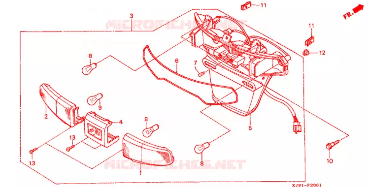 ACHTERLICHT (CH125H/N/P/R) Honda SCOOTER 125 SPACY 1987  CH125H