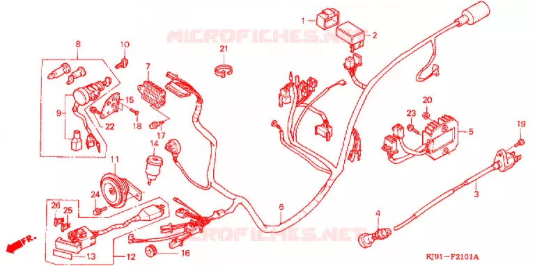 BEDRADINGSBUNDEL  (CH125H/N/P/R) Honda SCOOTER 125 SPACY 1990  CH125H