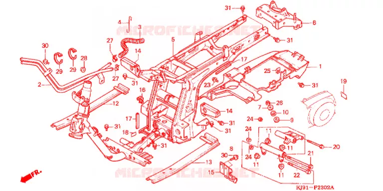FRAME CHASSIS  (CH125H/N/P/R) Honda SCOOTER 125 SPACY 1988  CH125H