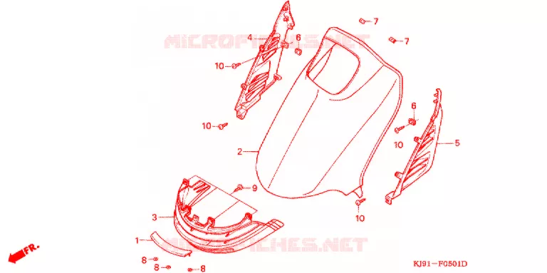VOOR AFDEKKING (CH125H/N/P/R) Honda SCOOTER 125 SPACY 1987  CH125H