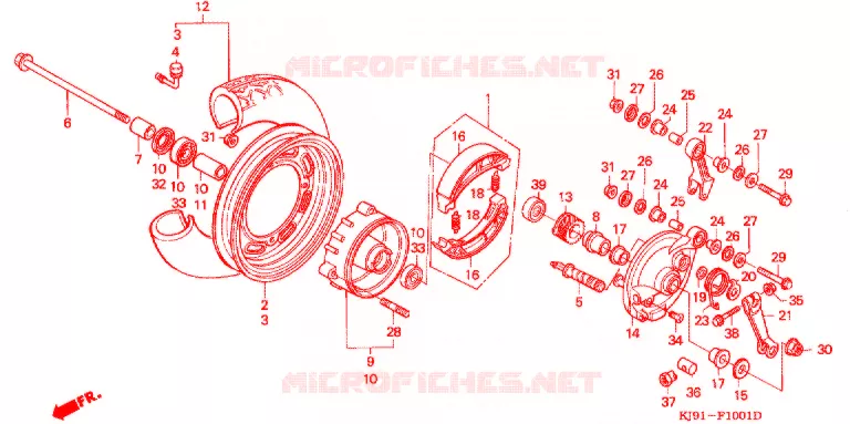 VOOR WIEL (CH125H/N/P/R) Honda SCOOTER 125 SPACY 1989  CH125H