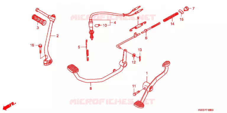 PEDAAL/KICKSTARTER ARM Honda MOTO 110 WAVE 2012  AFP110CSA