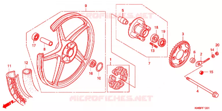 ACHTER WIEL (AFP110CS) Honda MOTO 110 WAVE 2013  AFP110CSD