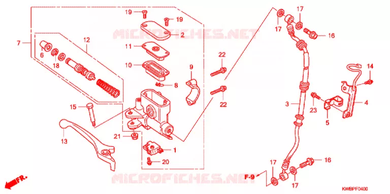 VOOR REM HOOFD CILINDER   Honda MOTO 110 WAVE 2012  AFP110SA