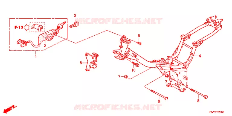 FRAME CHASSIS   Honda MOTO 100 WAVE 2011  AFS100MSB
