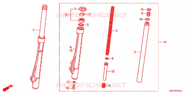 VOOR VORK  Honda MOTO 100 WAVE 2011  AFS100MSB
