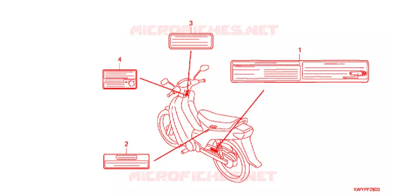 WAARSCHUWINGSLABEL   Honda MOTO 100 WAVE 2011  AFS100MSB