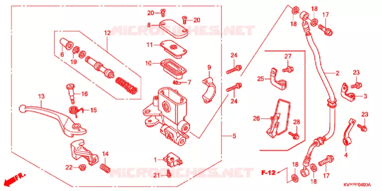 VOOR REM HOOFD CILINDER  (ANC110CBP/ACC110CB) Honda SCOOTER 110 BEAT 2009  ANC110CBP9