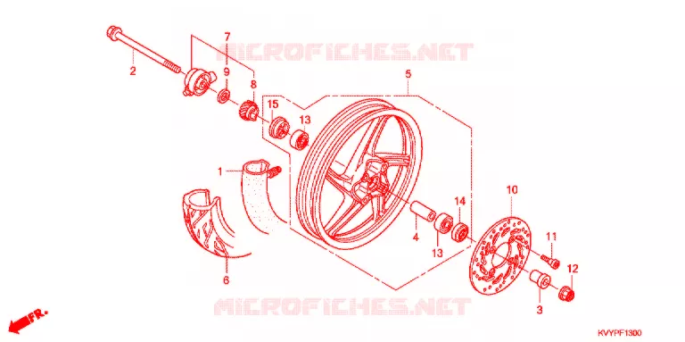VOOR WIEL (ANC110CBP/ACC110CB/CS) Honda SCOOTER 110 BEAT 2011  ACC110CSB